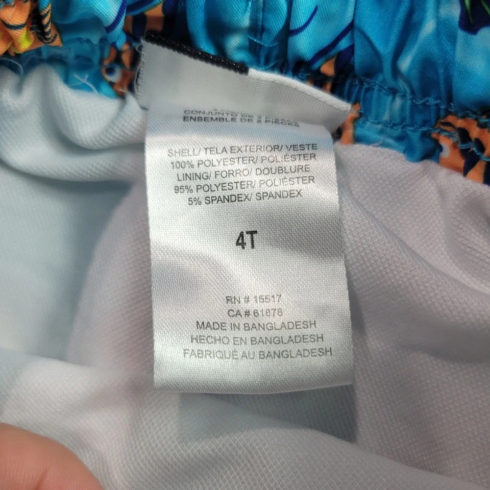 Mick Mack LTD Boys 4T‎ Blue Tropical Fish Swim Trunks Board Shorts Mesh Lined